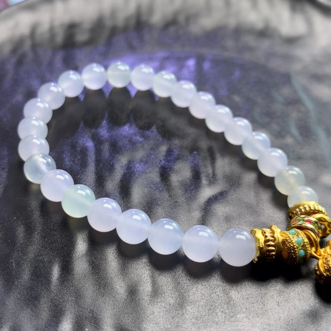 翡翠未镶嵌手链白月光塔串5.4-6.4mm