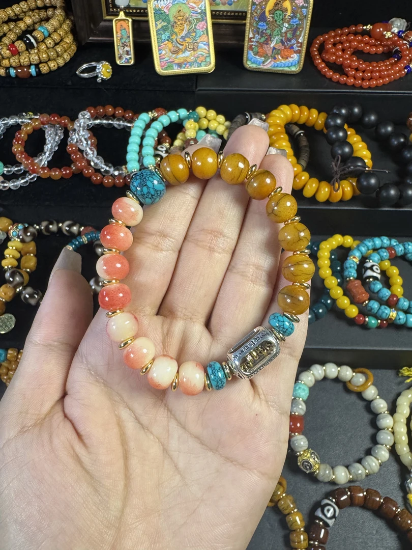 黄铜手链 藏传珠宝藏式手串佛珠女手链饰品