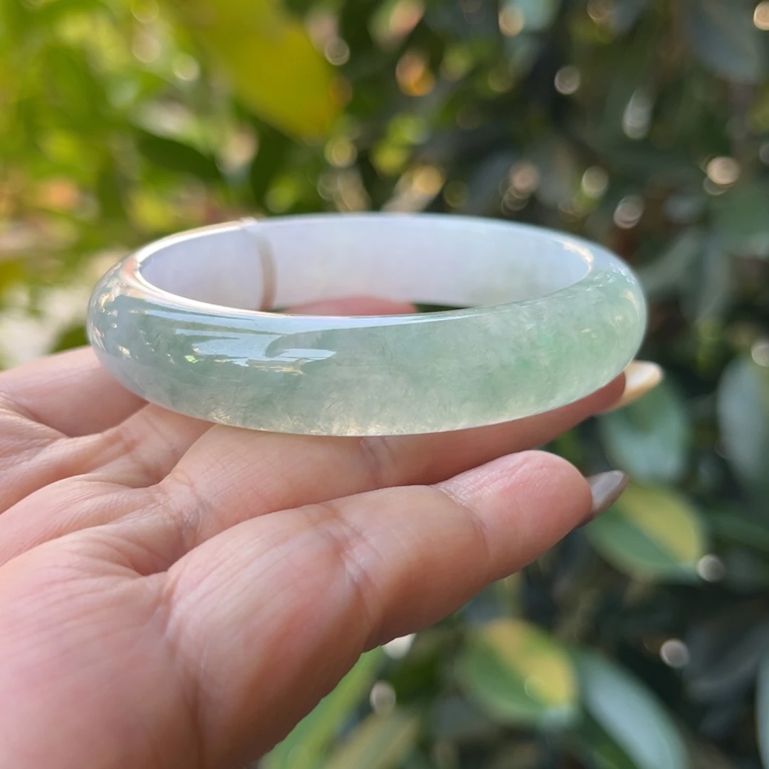 翡翠未镶嵌手镯56正圈