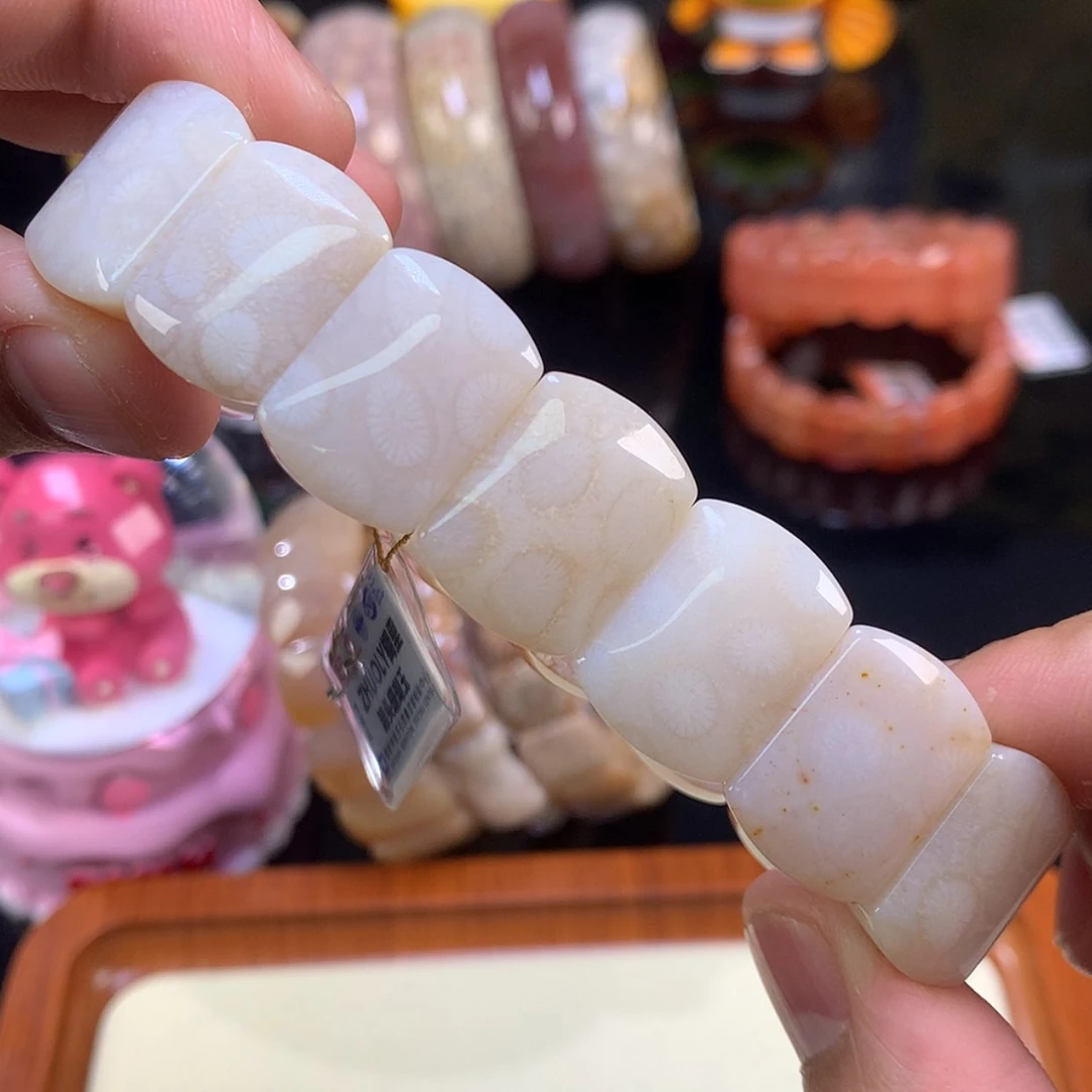 【闪购商品】颈饰未镶嵌硅化珊瑚（珊瑚玉）29号白冰花花温柔呀！