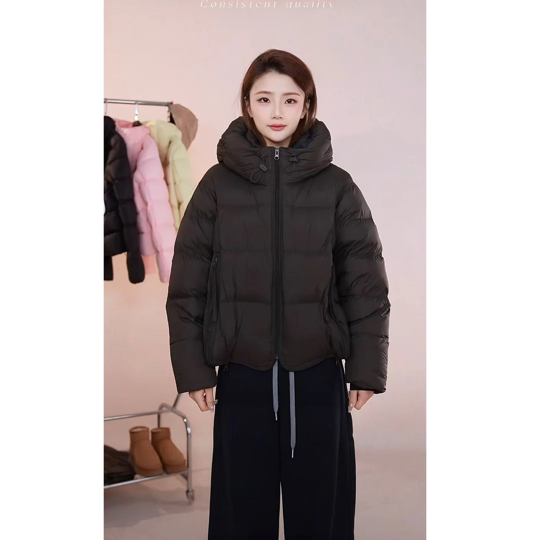 冬季羽绒服冬季羽绒服女短款韩版修身收腰连帽冬装保暖外套