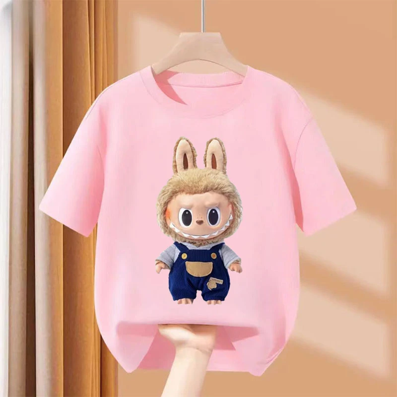 纯棉拉布布系列夏季2025新款短袖圆领t恤卡通潮流男童女童卡通