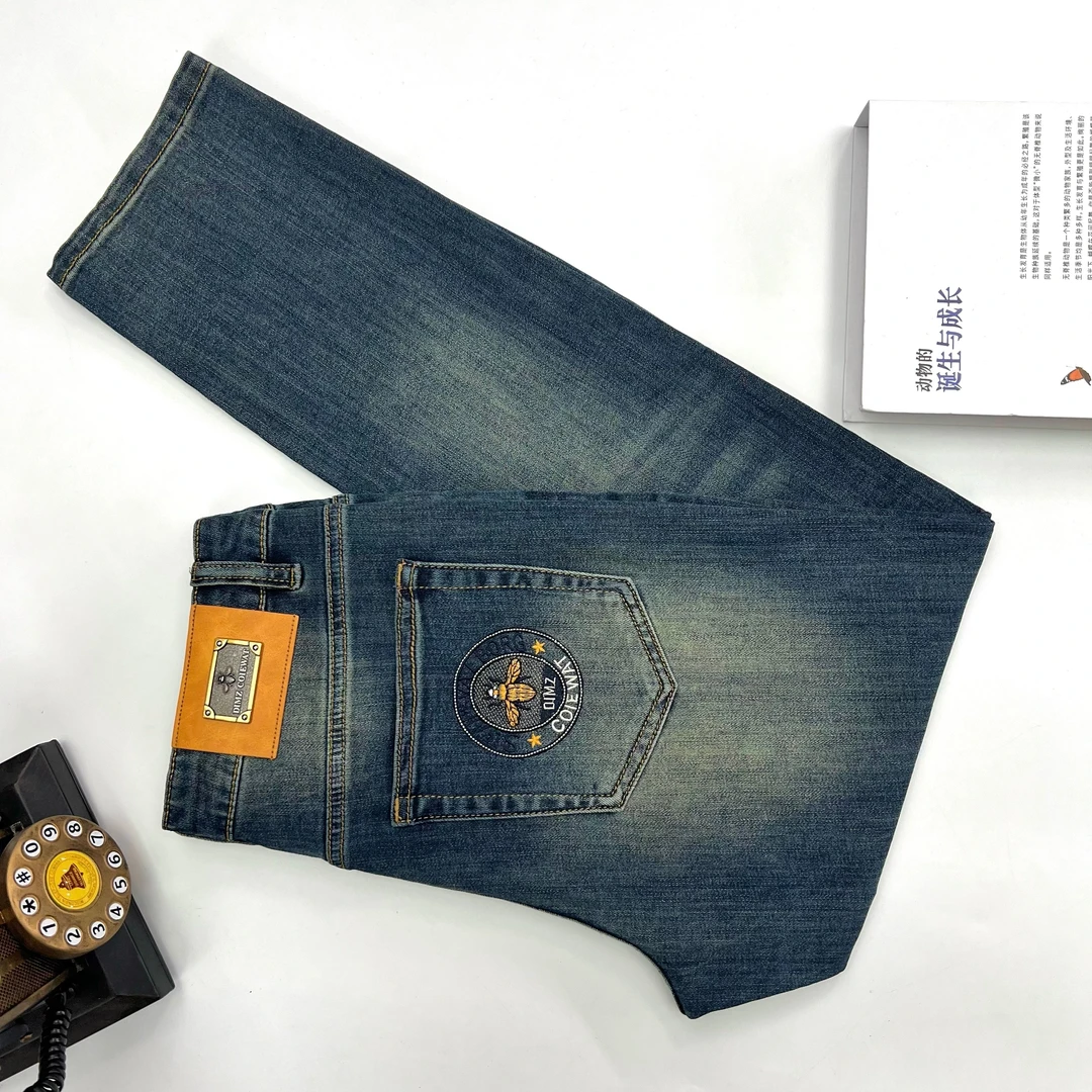 【2025春款新品定制】25331-11重工水洗时尚欧货黑色牛仔裤