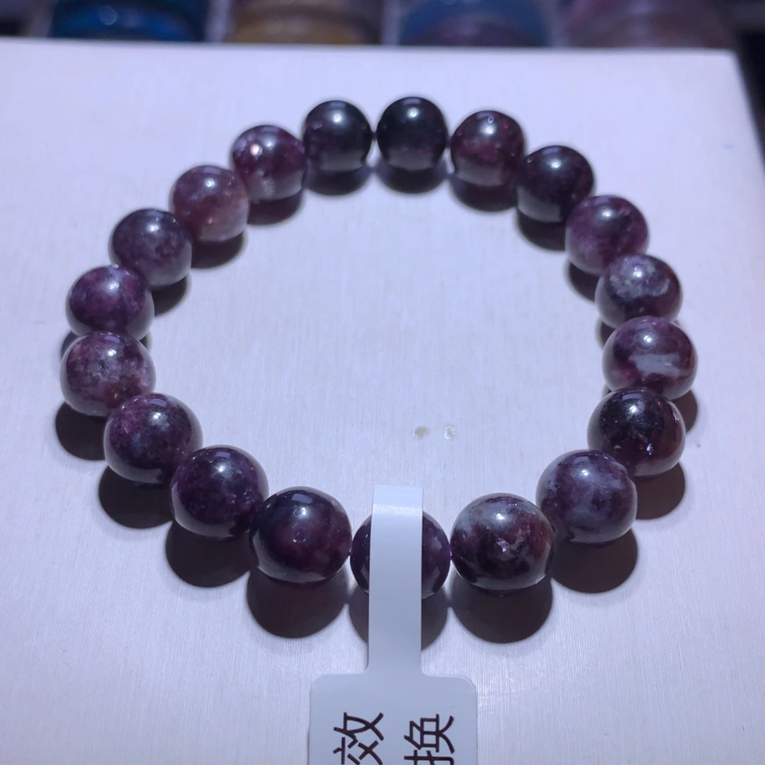 银S925镶嵌水晶手串葡萄紫祖母10.5m