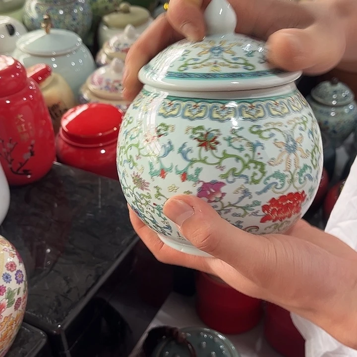 摆件陶瓷茶叶罐密封罐家用摆件