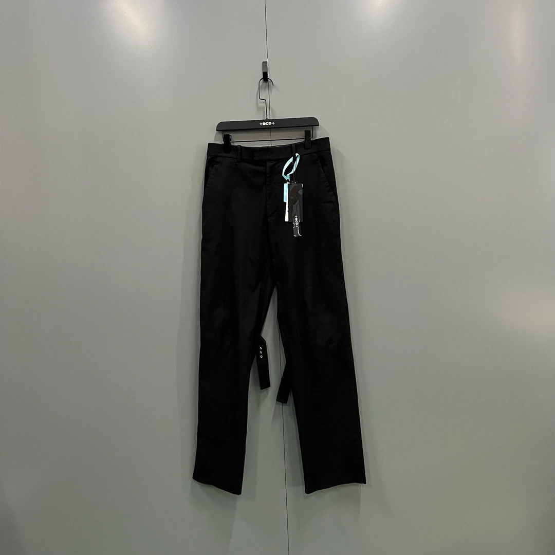 95新 BOTTEGA VENETA/葆蝶家 c27 BV 黑色绑带长裤 48码fg206419