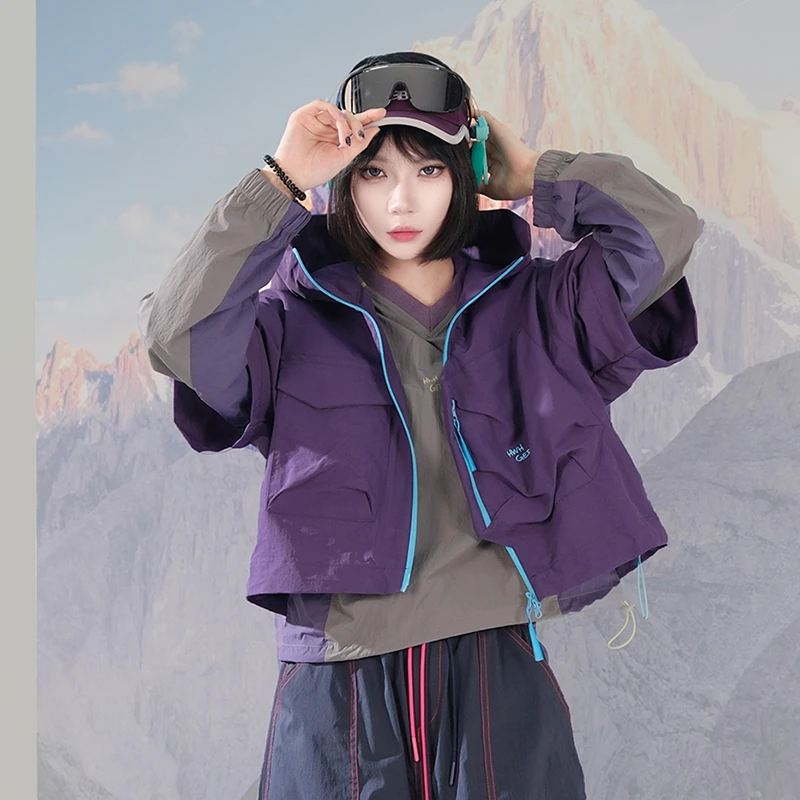 Sports Outdoor-2667山系户外机能运动马甲男女叠穿半袖连帽外套