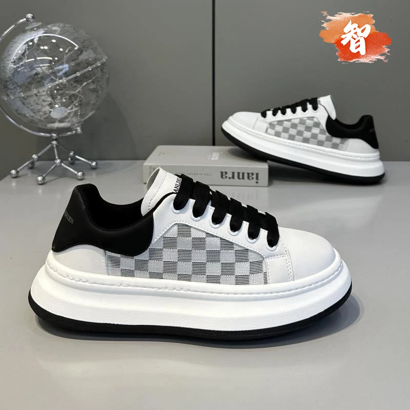 小智家轻奢小白鞋男款2025新款夏季网面透气厚底增高运动休闲板鞋