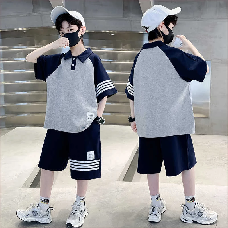 男童夏装套装运动衫新款中大儿童夏季男孩短袖痞帅时髦潮