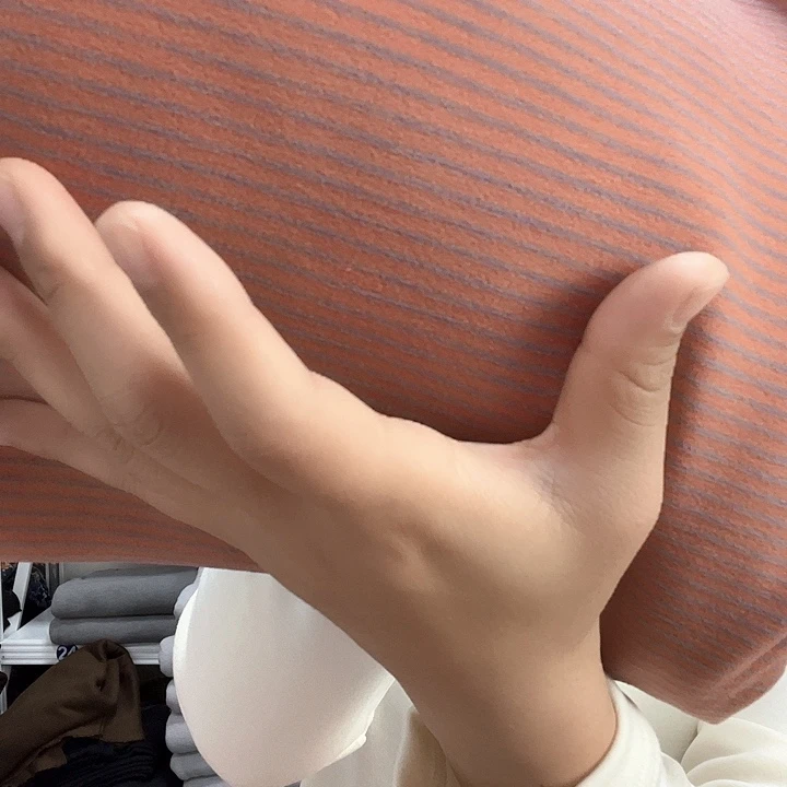 橘色条纹布头奥绒