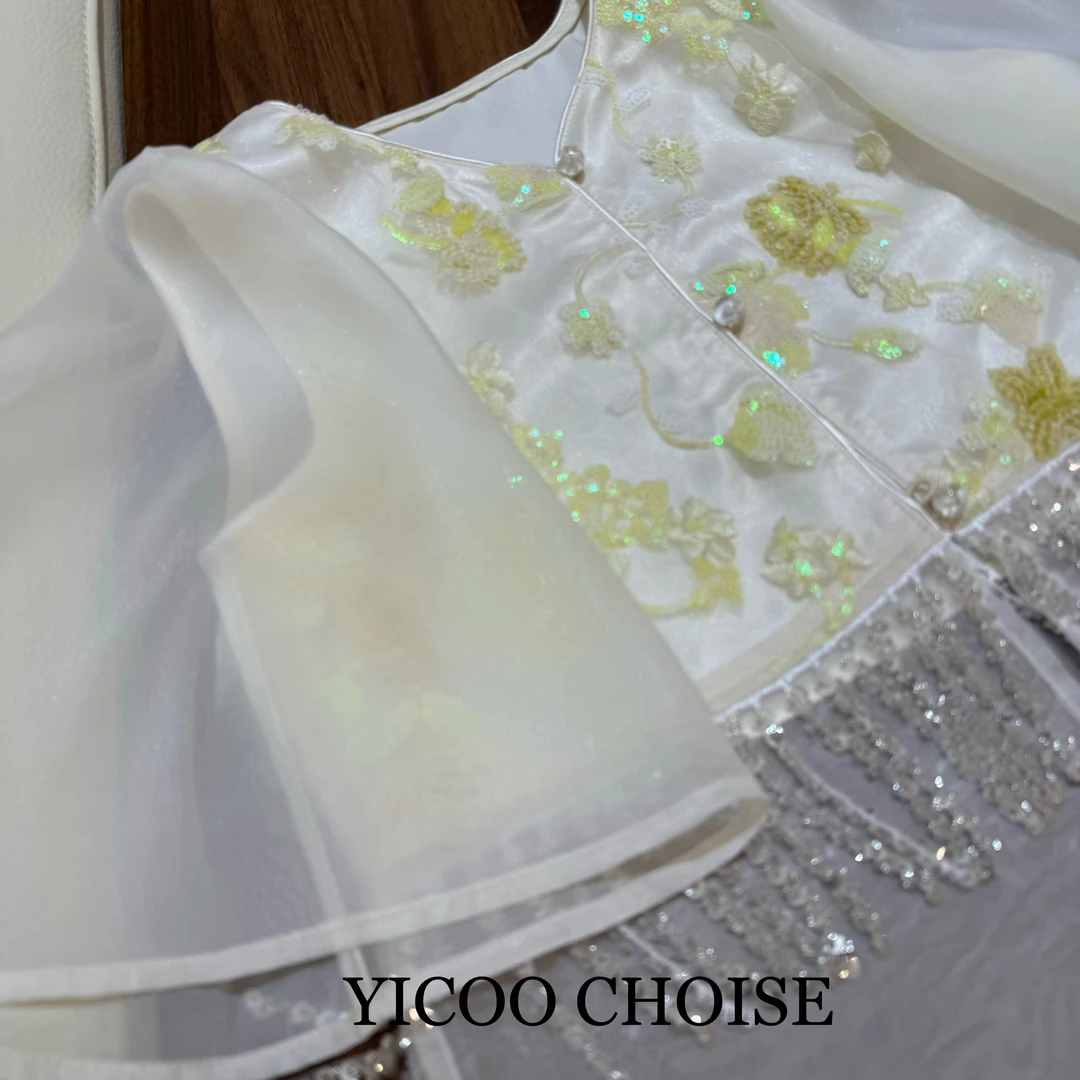 （在仓，100%桑蚕丝）YICOO【端午限定】亲子真丝花萝国风上衣YC256222
