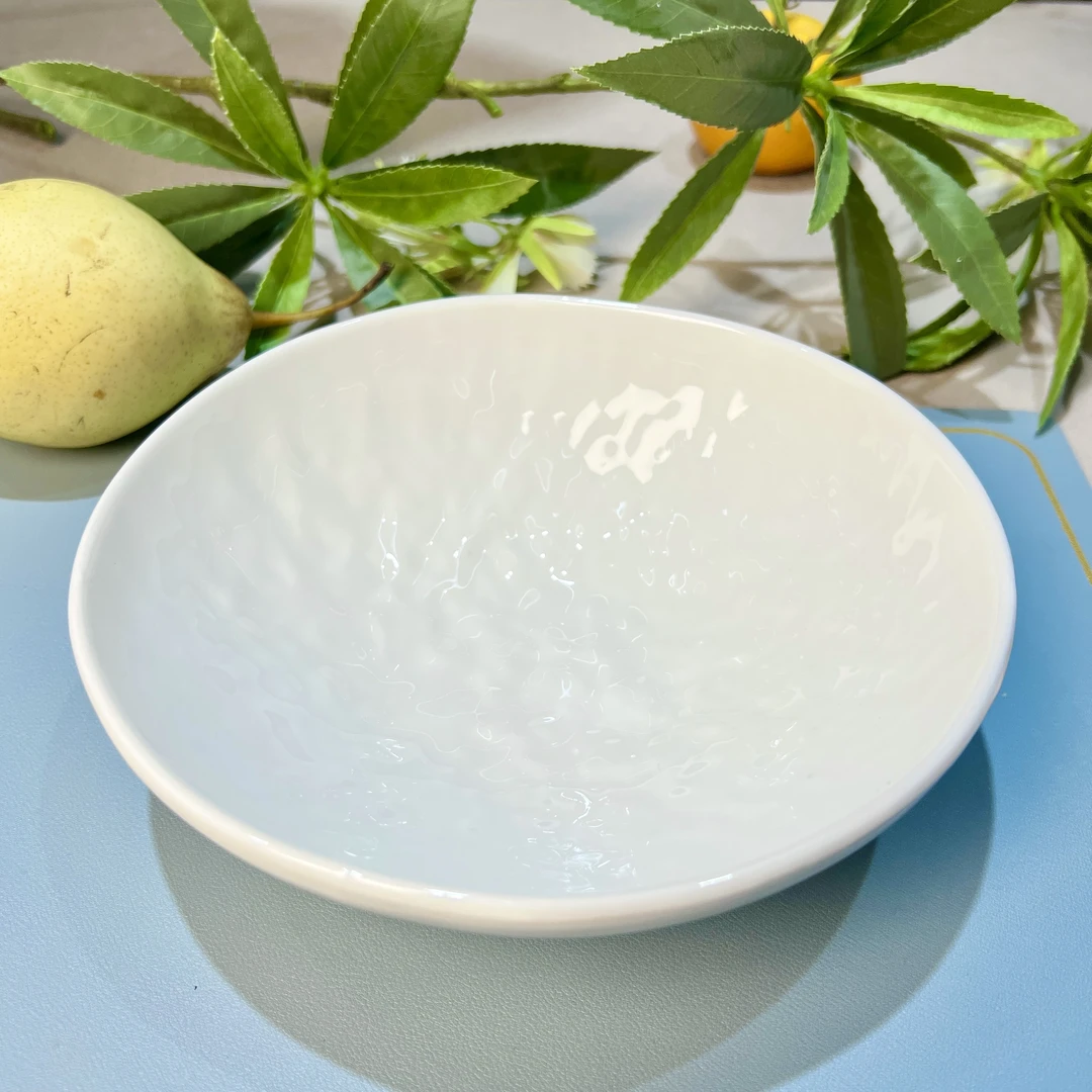 【九陶】7寸铂晶石纹圆碗家用汤面碗陶瓷异形甜品沙拉碗陶瓷饭碗