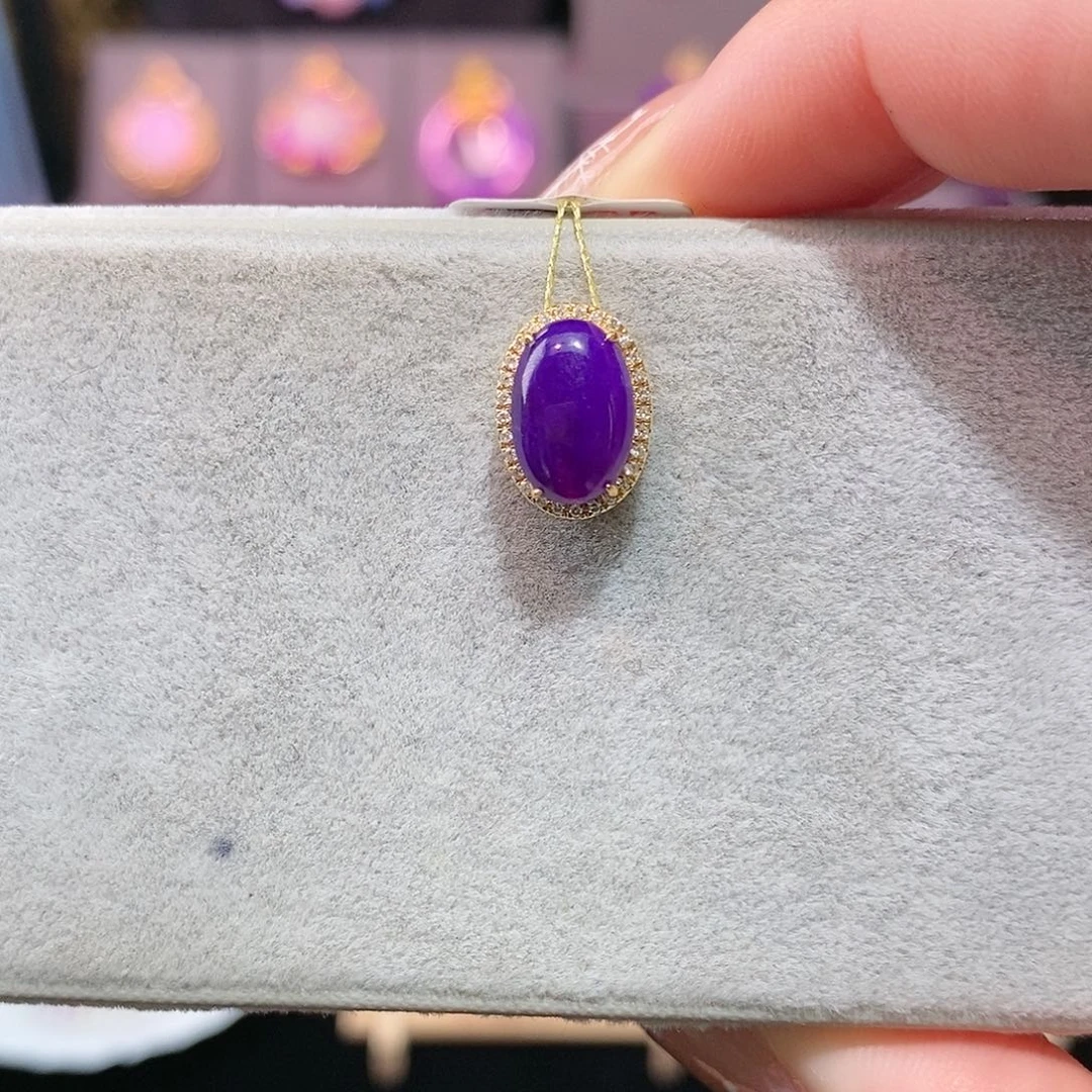 苏纪石（舒俱来）18K金镶嵌吊坠(不含链)