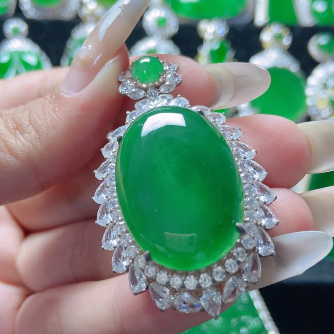 翡翠银S925镶嵌颈饰