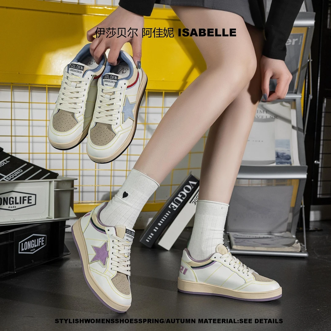 【浪花】伊莎贝尔2025潮流韩版小众ins星星潮鞋内增高板鞋