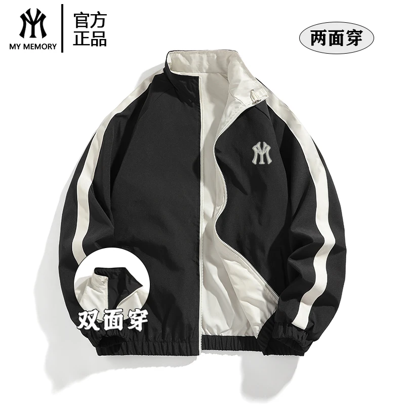 【拼手速捡漏】MY潮牌立领秋冬季两面穿立领夹克韩版情侣款夹克外套