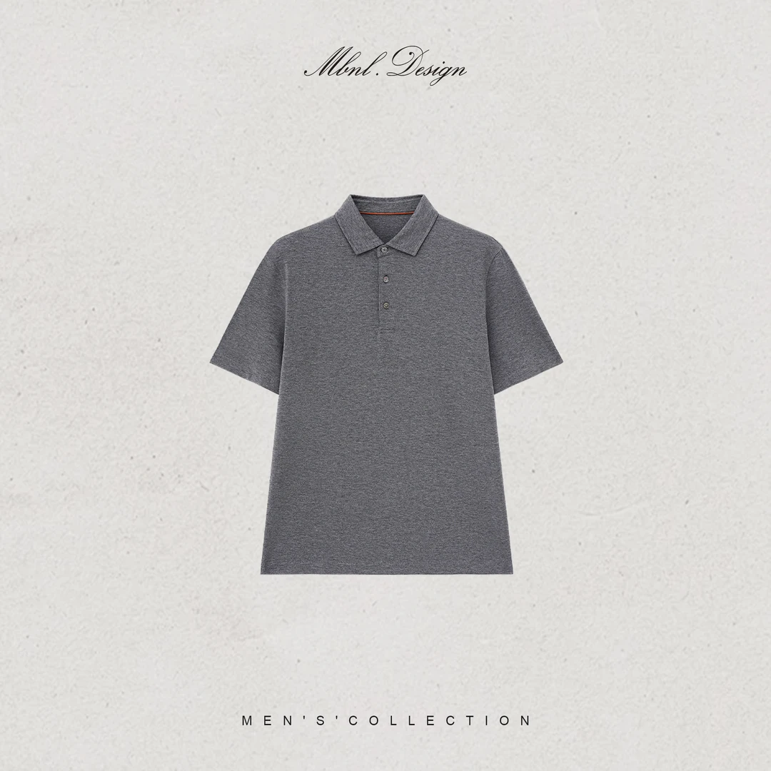 MBNL-F「雅奢」秦磊男装进口定织定染超软云雾灰短袖T恤LL-WSY1099