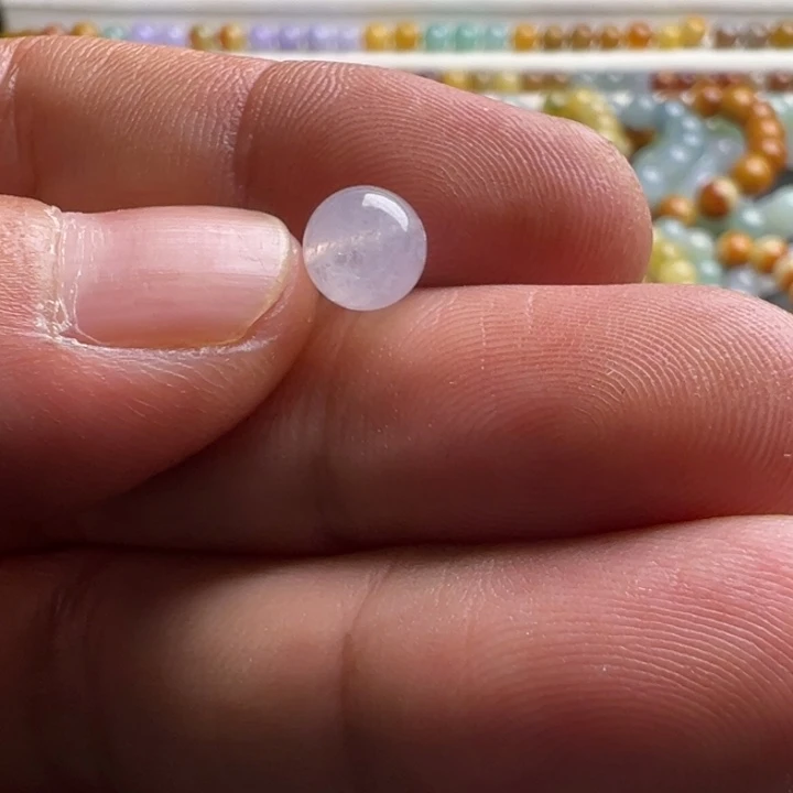 翡翠手串未镶嵌无*粉紫珠子