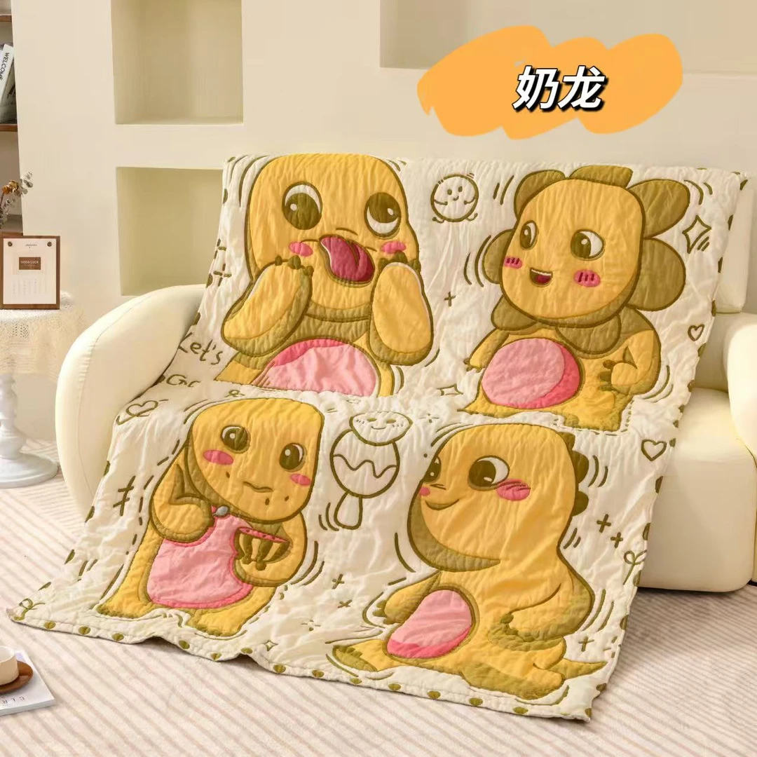 【奶龙】150*200A类全棉纱布云朵泡芙被