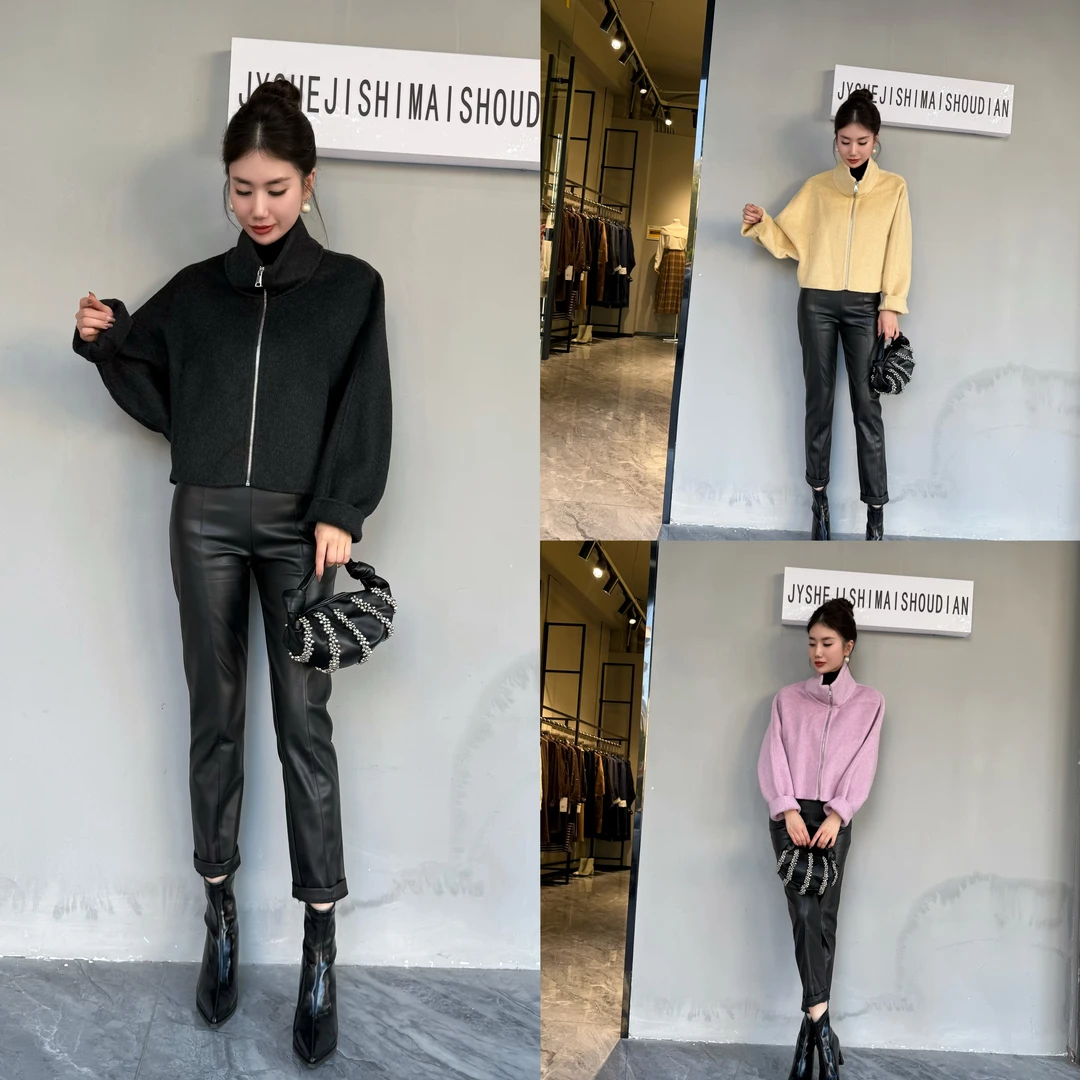 【俊英】2025新款秋冬装双面短款休闲羊毛短款外套时尚气质外套