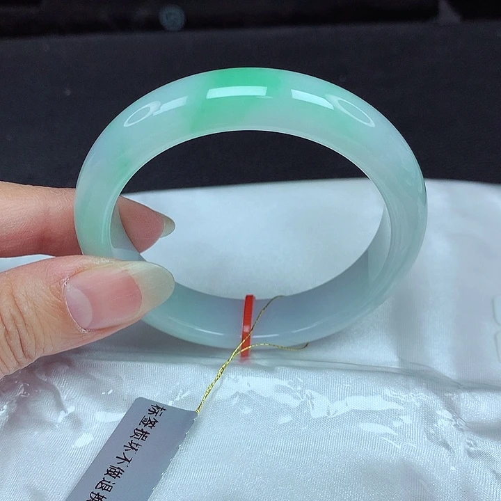 翡翠未镶嵌手镯53圈055