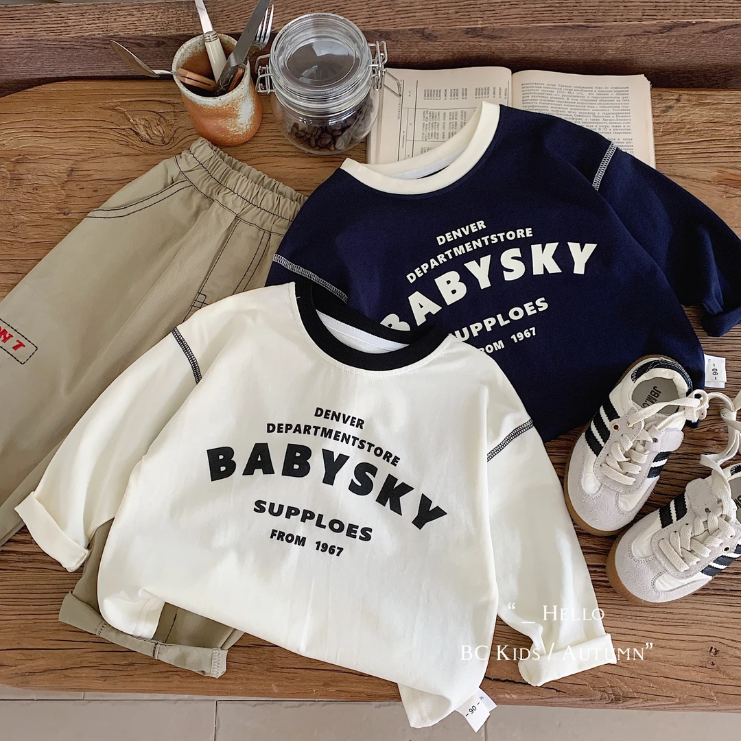 T恤男童印花打底衫休闲2025长袖G0305字母潮邦诚上衣秋季儿童T恤