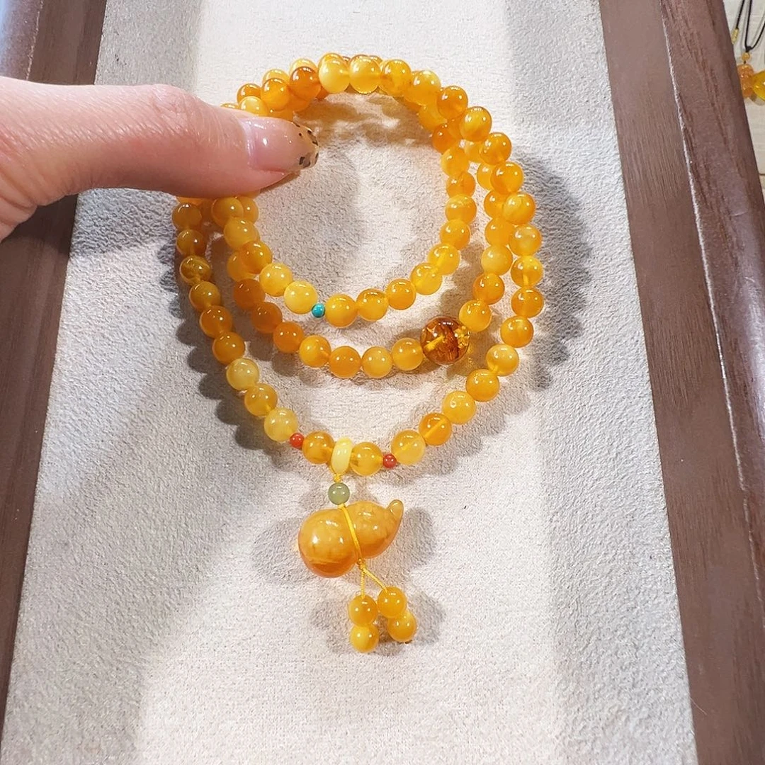 蜜蜡未镶嵌手链蜜蜡6.5mm