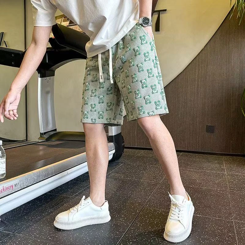 潮港风潮流男女士印花短裤新款夏季设计薄款休闲沙滩裤五分裤宽松