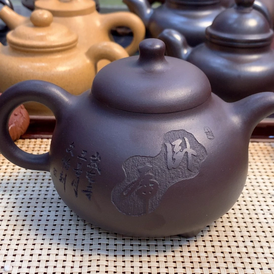 遇***热茶壶紫砂宜兴原矿黑灯头c