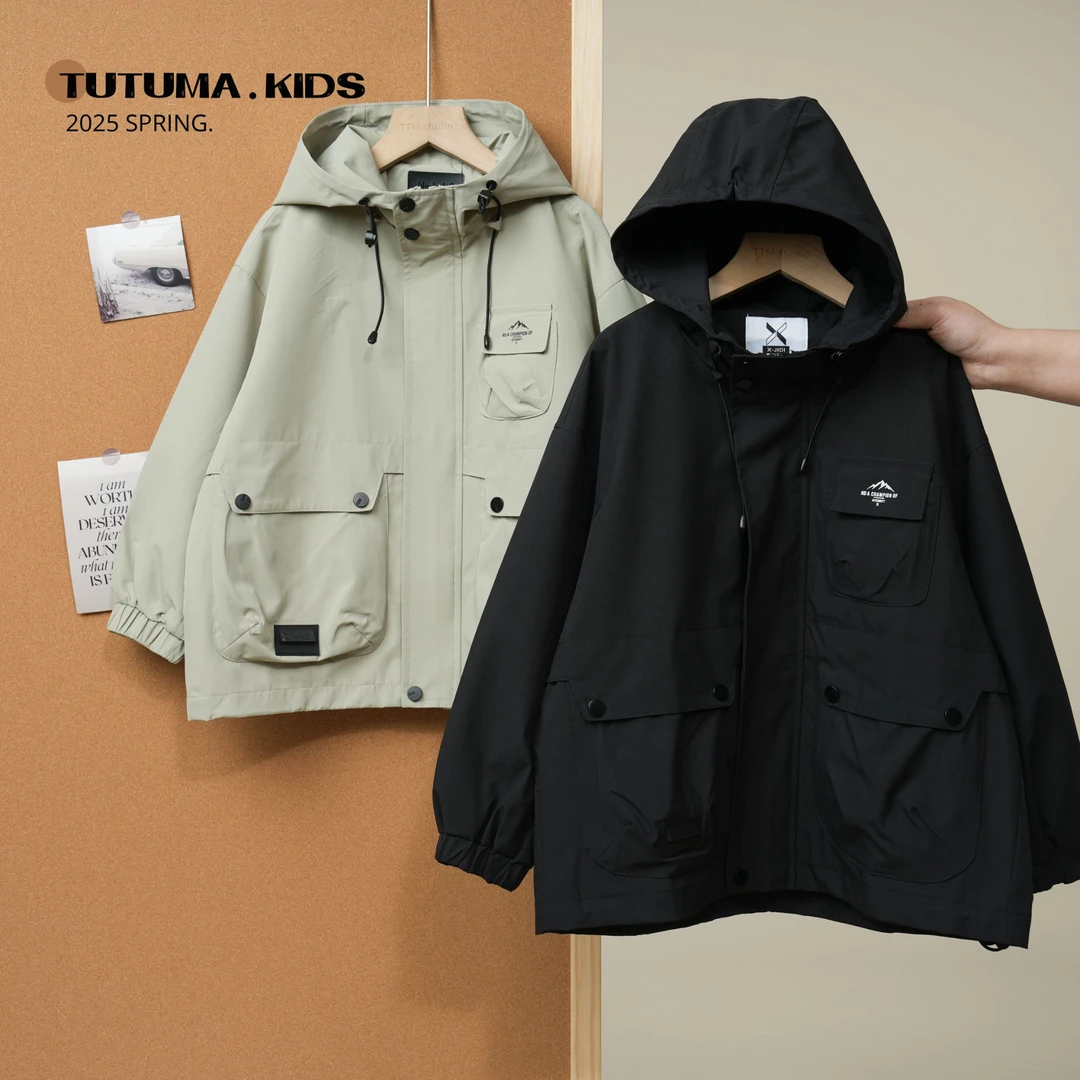 【现货】男女童2024年秋季冲锋衣设计感外套洋气韩版中大童