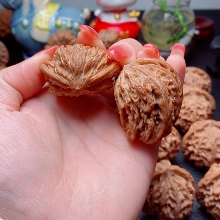 文玩核桃把件磨盘半壁