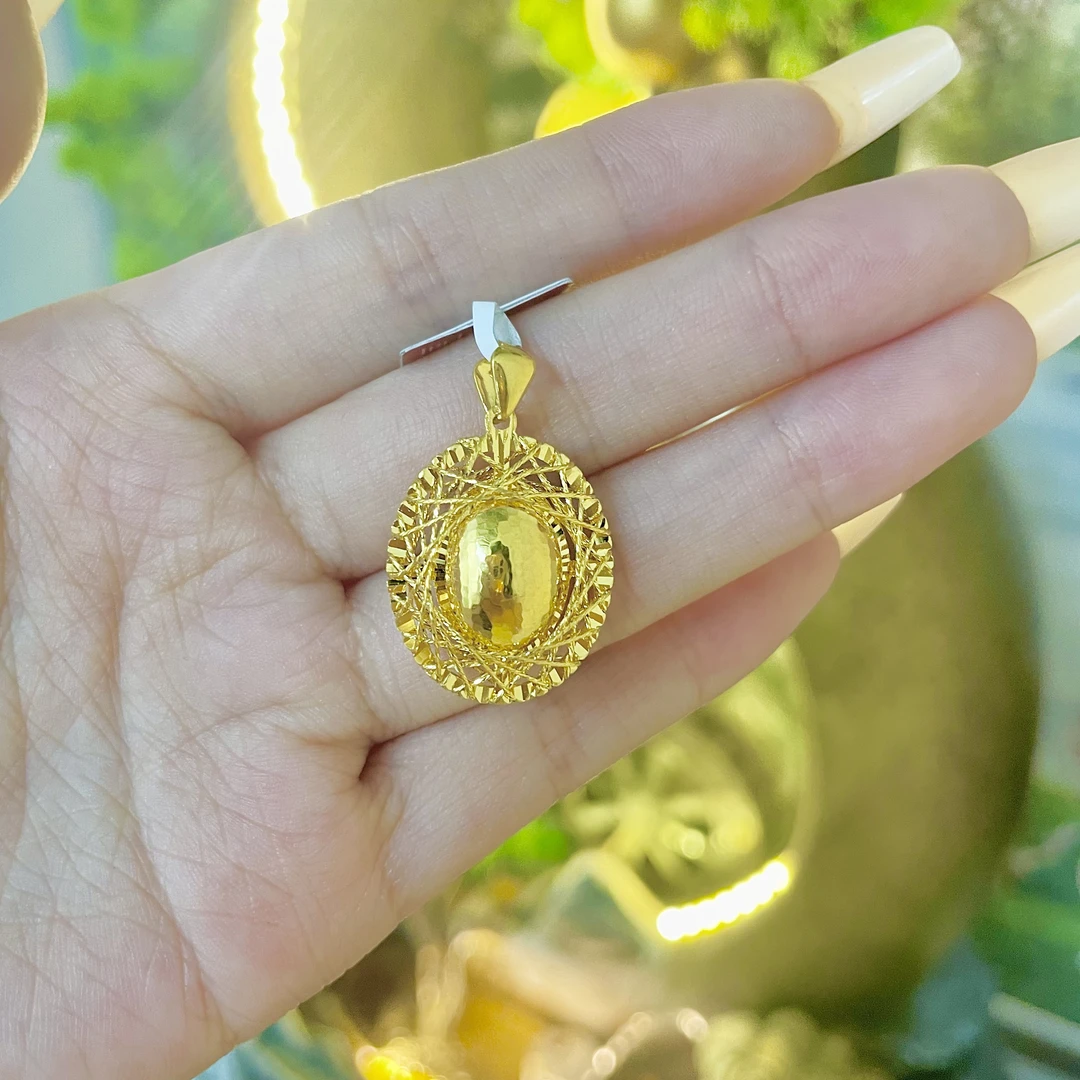 足金999 5G工艺鸽子蛋黄金吊坠精致时尚（不含链）