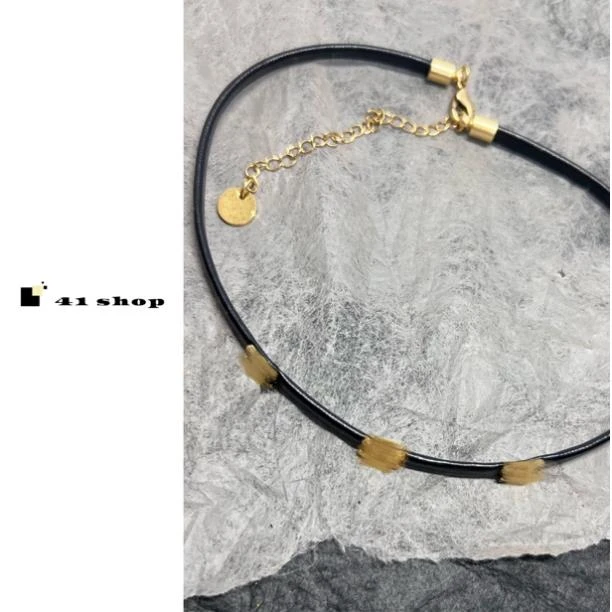 非金属皮质项链 B-1  凯凯串标颈链黑色皮绳chocker百搭日常