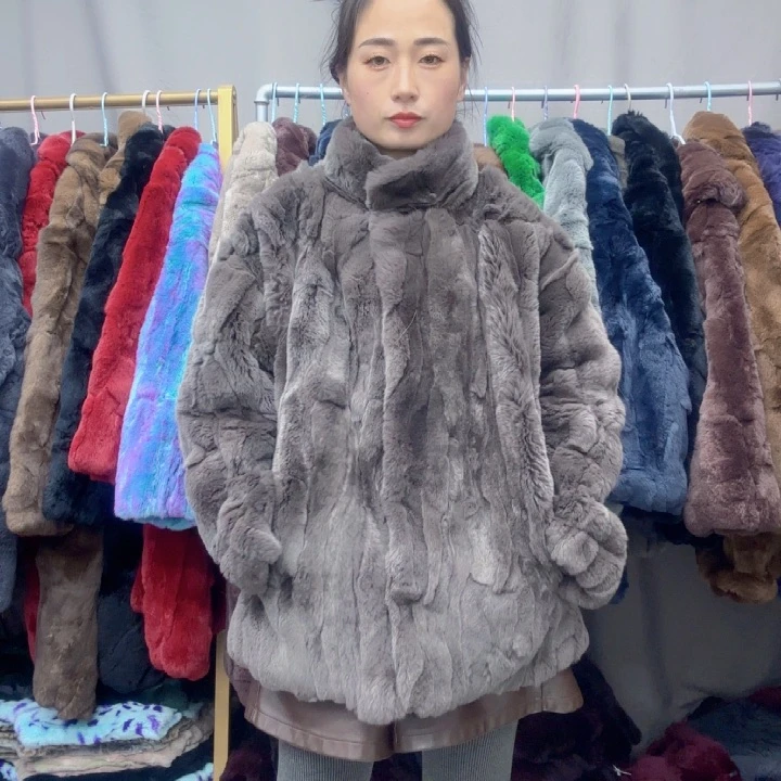 云**清摩卡灰短款立领外套xl