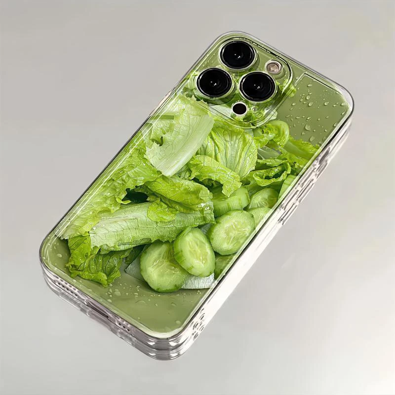 减肥蔬菜适用iphone16手机壳苹果华为vivo小米OPPO荣耀清新防摔套
