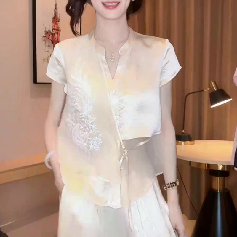 韩版圆领印花高端设计感短袖T恤女士2025年夏季新款小众洋气潮流