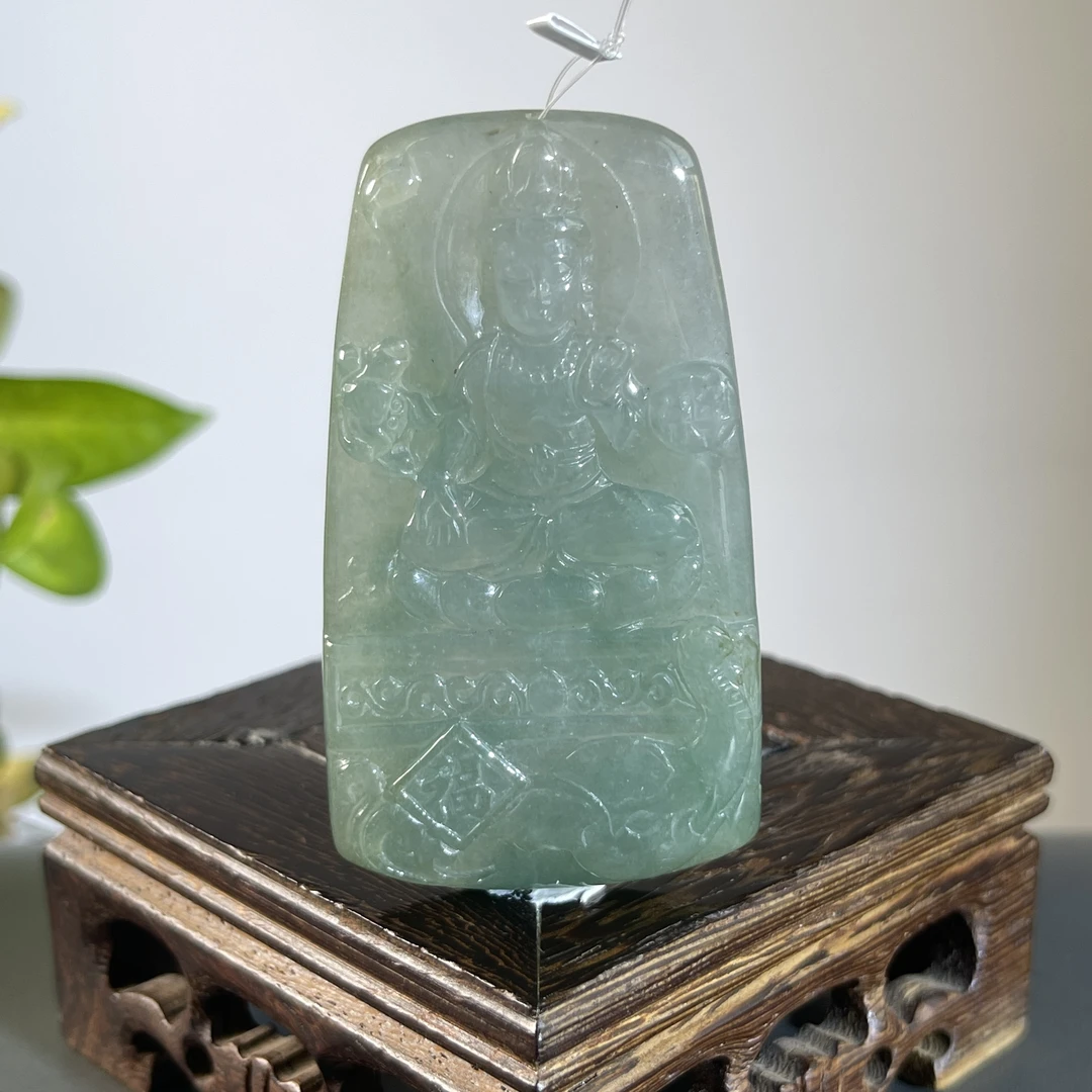 JXA11-125  天然缅甸A货翡翠  普贤