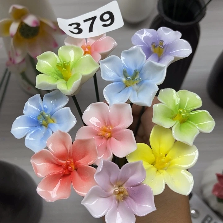 陶瓷手工制作陶瓷花10朵樱花
