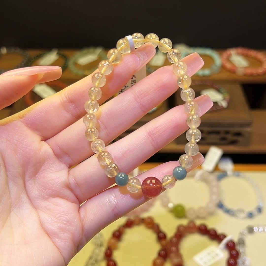 手串银S925镀金镶嵌水晶金发9401