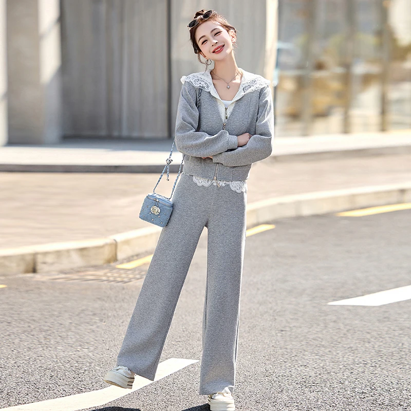 微胖穿搭一整套运动套装女2025春秋新款休闲百搭户外运动服两件套