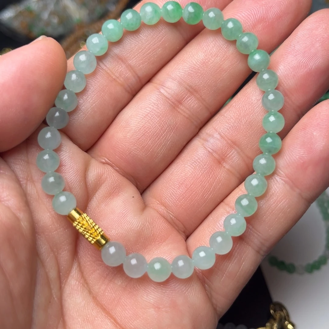 定制翡翠未镶嵌天然翡翠手串定制抛光