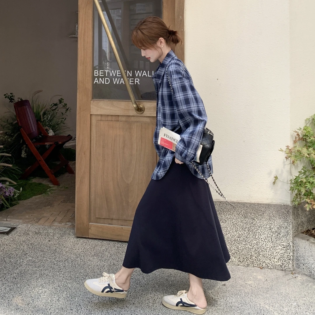 韩系氛围感时尚减龄套装裙女秋季新款慵懒风显瘦衬衫连衣裙两件套