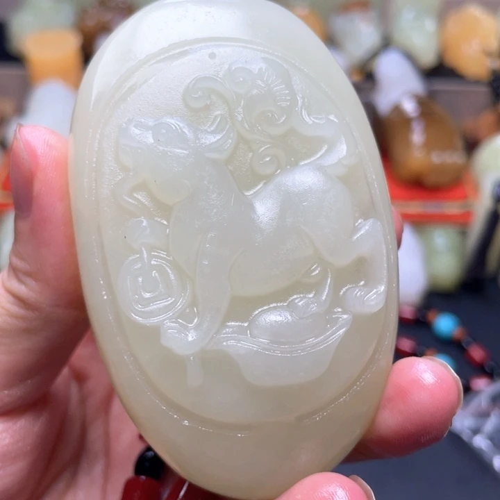 石材方解石手把件