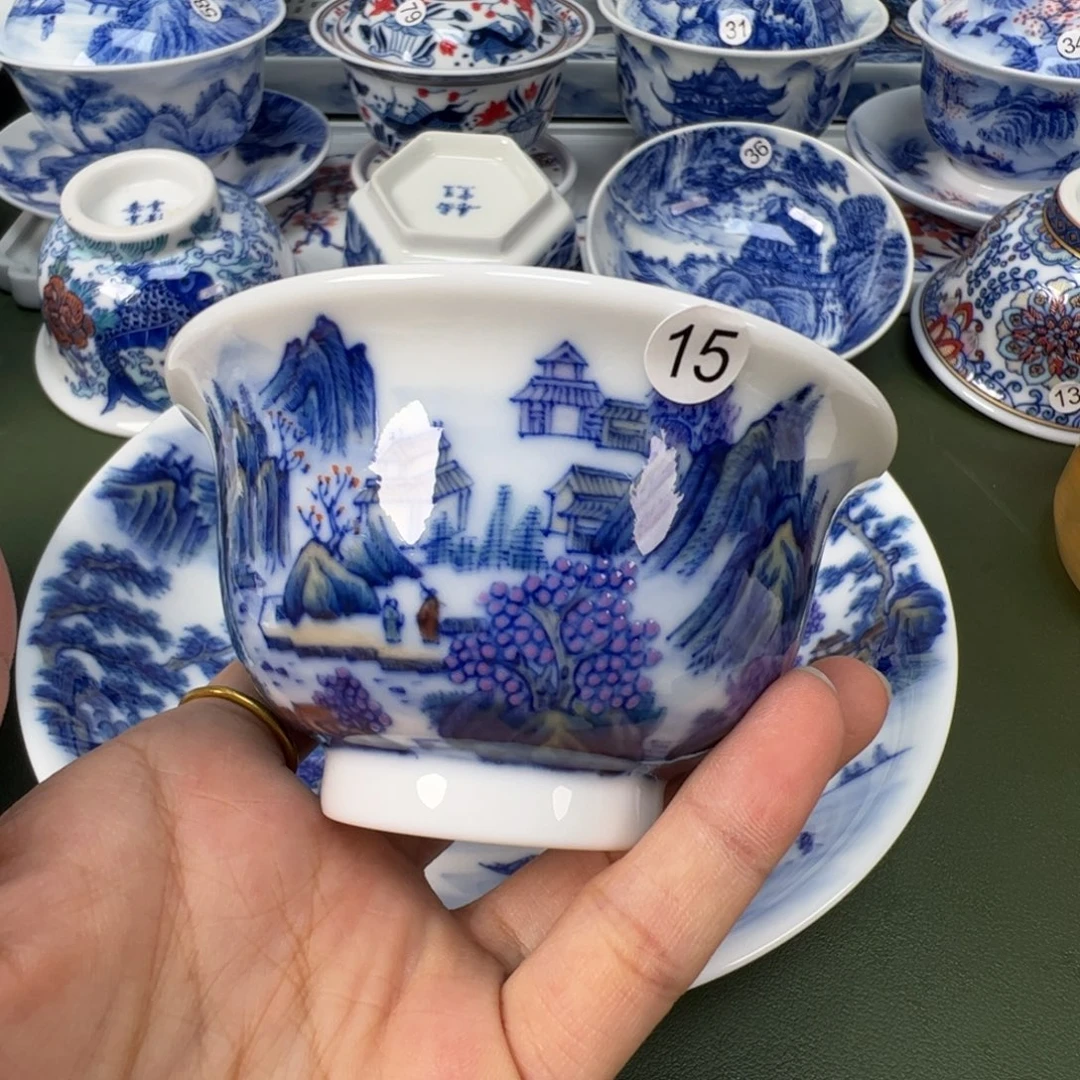 陶瓷景德镇纯手工纯手绘茶具木木15