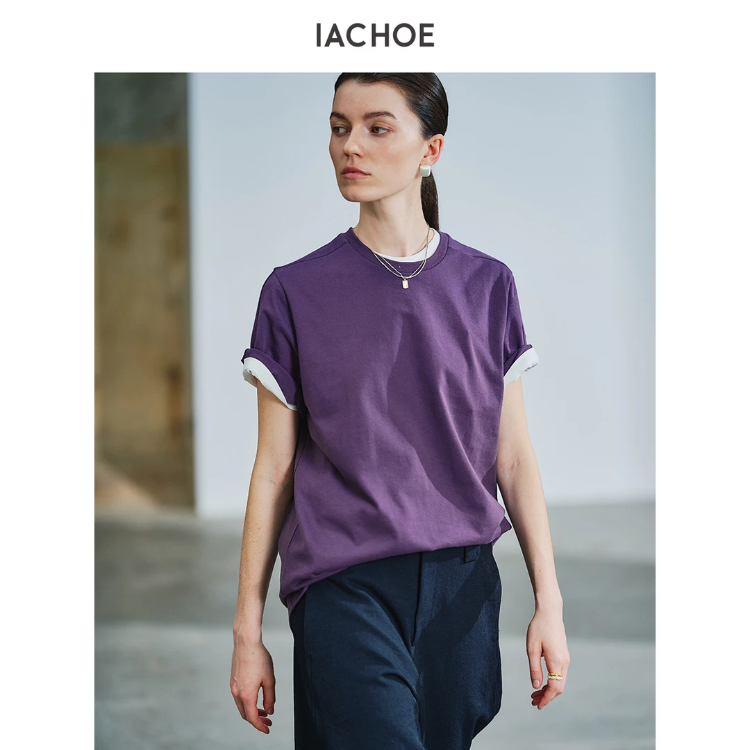 IACHOE蓝紫两色T恤3631501009