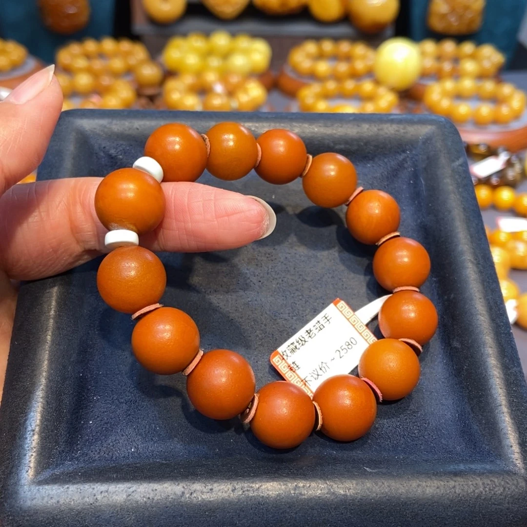 琥珀未镶嵌手链蜜蜡