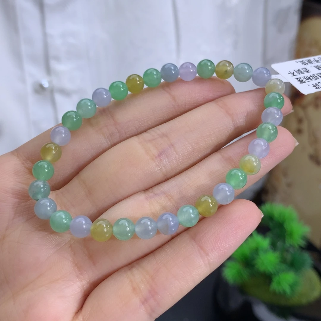 未镶嵌手链翡翠卡5.4冰胶多宝手串