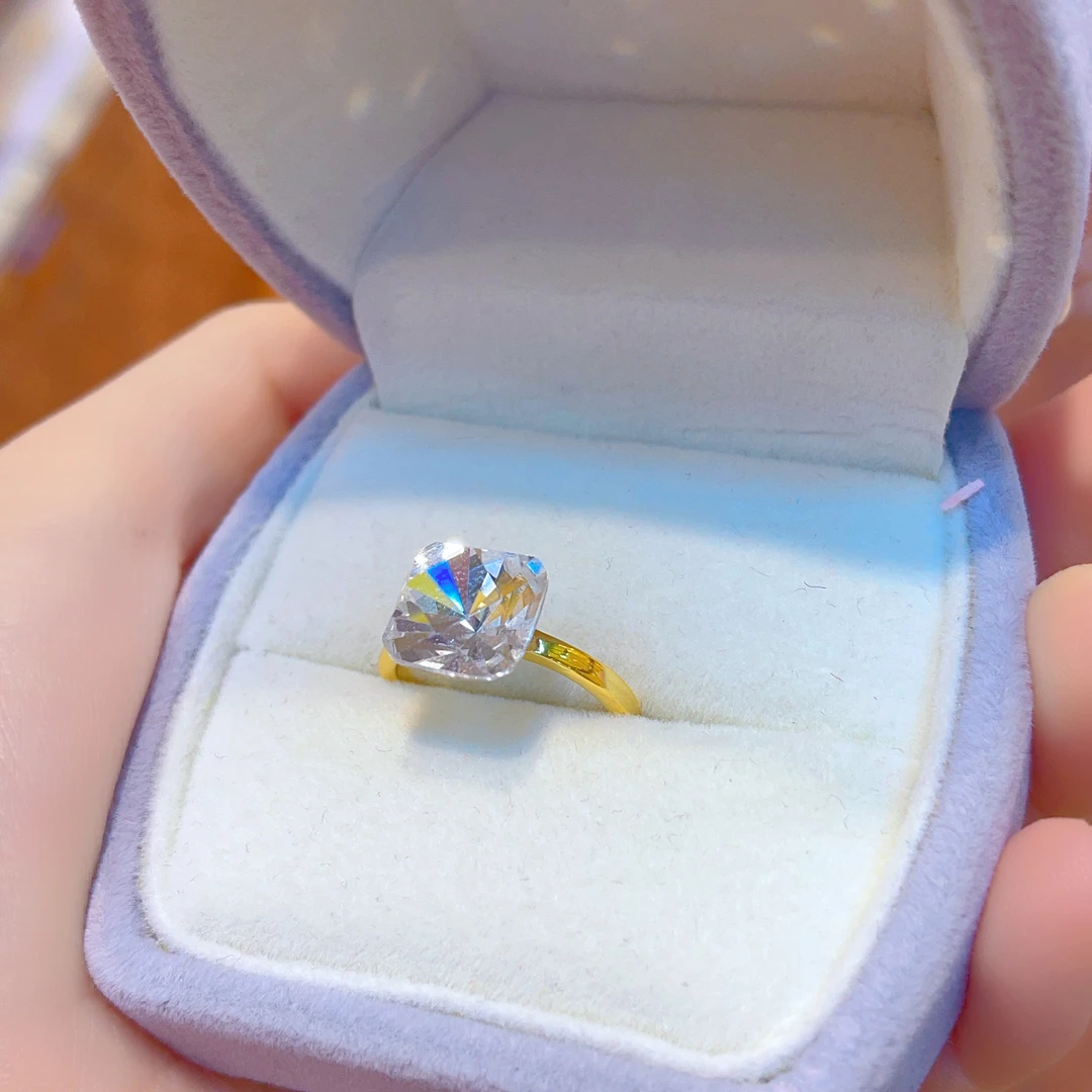 钛钢戒指 1209戒指爆款白搭时尚金色铜合金白搭时尚金色