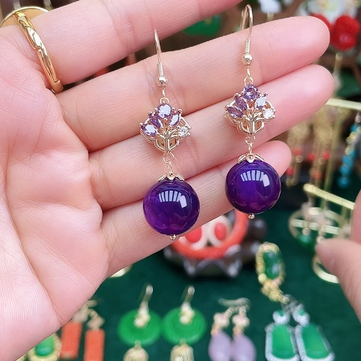 玛瑙/玉髓耳钉合金