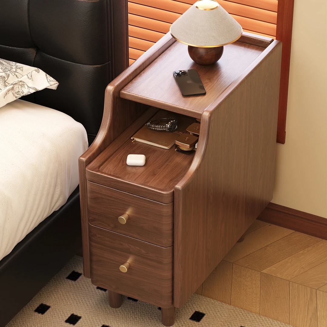 全实木床头柜家用卧室极窄小型床边收纳柜2025爆款超窄夹缝小柜子